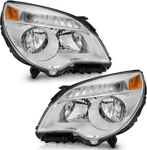 Headlight Assembly Compatible with 2010-2015 Chevy Equinox LT/LS,Halogen Headlamp for Chevrolet Equinox 2010 2011 2012 2013 2014 2015 Replacement Driver Passenger Side Black Housing Amber Reflector in Kuwait