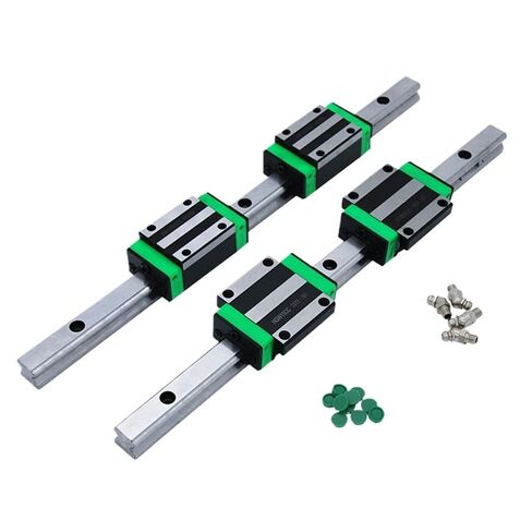 Metal Ball Screw nut end Processing 2pcs HGR25 +4pcs HGW25CC Slider Blocks +1 Set SFU2505 C7 Ball Screw with Nut L300-500mm for Engraving Machine(500mm) in Saudi Arabia