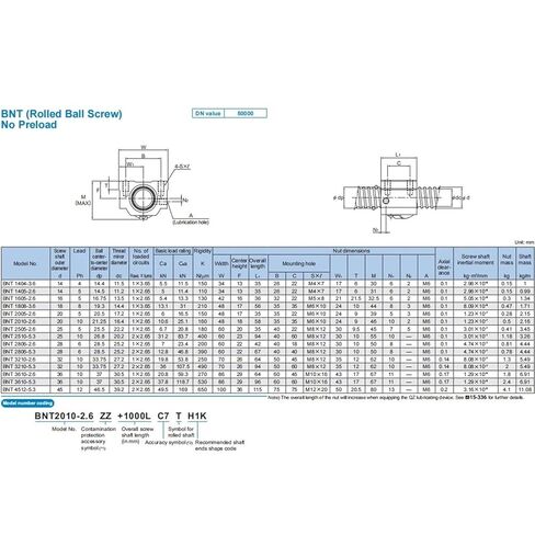 Metal Ball Screw nut end Processing Ball Screw BNT Square Nut BNT 3610-2.6 NUT BNT 3610 BNT 3610-2.6 Rolling Ball Screw in Saudi Arabia