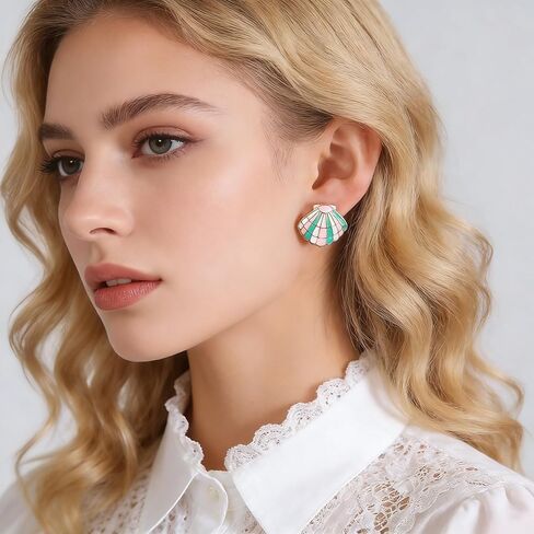 6 PCS alloy Mermaid Tail Seashell Starffish Stud أقراط مجموعة للنساء ، Ocean موضوع Summer Beach Hypoallergenic Hift in Kuwait