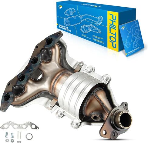 محول الحفاز الأمامي Philtop متوافق مع 2001-2005 Civic 1.7L DX/GX/HX/LX/LX PREIDE/VALUE PACKING-استبدال# 16373 ، 642281 ، 40582 فولاذ مقاوم للصدأ مباشرة من أجل EPA) in Saudi Arabia
