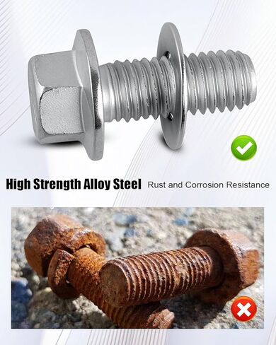 Blade Bolt Set Fit for Honda HRX217 HRS216 HRR216 HRN216 Replace 90105-VA3-J01 90502-VG3-000, with HEX Bolt (10X25mm) and Washer (10mm), 2 Pack in Saudi Arabia