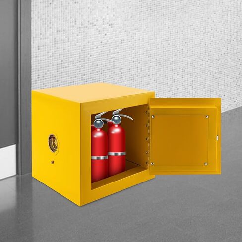 خزانة أمان قابلة للاشتعال، 14 * 14 * 14 بوصة 2 جالون مقاومة للحريق وقابلة للاشتعال ومضادة للتسرب، صناديق المواد الكيميائية، الكواشف، أدوات الحماية، خزانة ملحومة، صندوق تخزين السوائل القابلة للاشتعال للاستخدام الصناعي in Kuwait