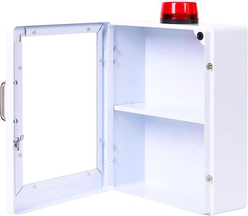 Large Naloxone Overdose Emergency Kit Cabinet – Holds 6-8 Naloxone Boxes or a First Aid/Bleeding Control Kit – Wall-Mounted Cabinet - Alarm & Locking System (Naloxone Not Included) (White) in Kuwait
