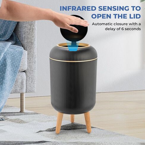 Pukomc Smart Sensor Wastebasket, Convenient and Hygienic Easy to Use, Technology Sensor Waterproof Wastebasket Plastic Trash can for Kitchen, Bathroom, Bedroom, Living Room, Office and Outdoor in Kuwait