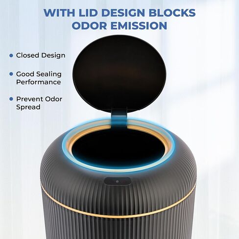 Pukomc Smart Sensor Wastebasket, Convenient and Hygienic Easy to Use, Technology Sensor Waterproof Wastebasket Plastic Trash can for Kitchen, Bathroom, Bedroom, Living Room, Office and Outdoor in Kuwait