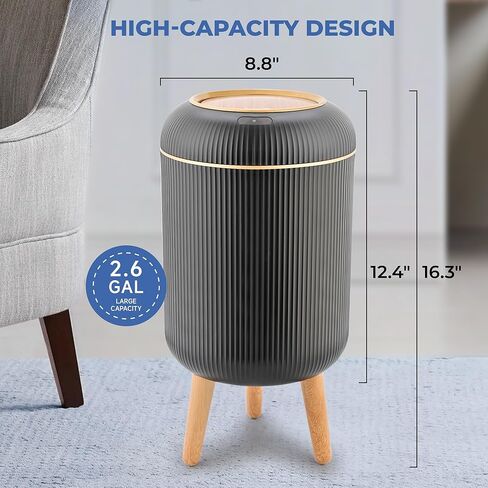 Pukomc Smart Sensor Wastebasket, Convenient and Hygienic Easy to Use, Technology Sensor Waterproof Wastebasket Plastic Trash can for Kitchen, Bathroom, Bedroom, Living Room, Office and Outdoor in Kuwait