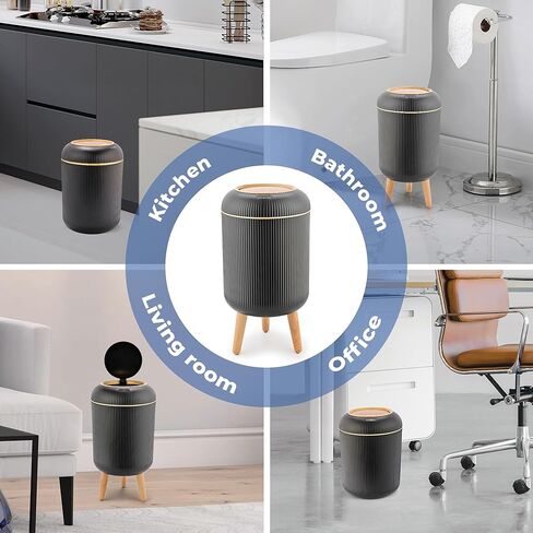 Pukomc Smart Sensor Wastebasket, Convenient and Hygienic Easy to Use, Technology Sensor Waterproof Wastebasket Plastic Trash can for Kitchen, Bathroom, Bedroom, Living Room, Office and Outdoor in Kuwait