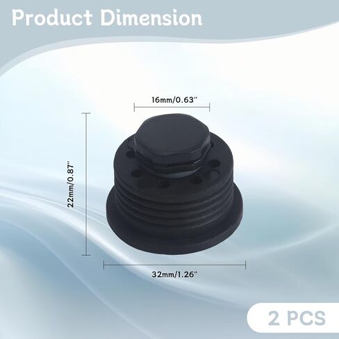 RUIAN Air Vent Valve 2-Pack for SUP Paddleboard Surfboard Kayak — Spiral Design Waterproof Breather Valve, 31mm, Black in Saudi Arabia