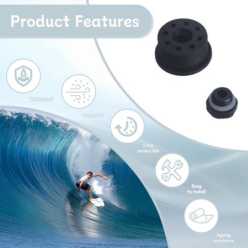 RUIAN Air Vent Valve 2-Pack for SUP Paddleboard Surfboard Kayak — Spiral Design Waterproof Breather Valve, 31mm, Black in Saudi Arabia