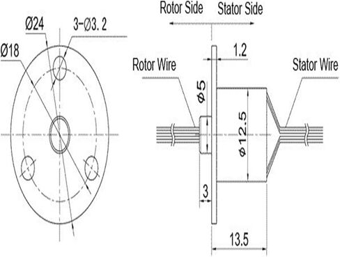 Capsule Slip Ring OD 12.5 mm 6 Wires 2A 250 RPM in Saudi Arabia