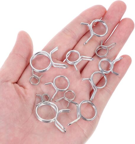 250pcs Double Wire Spring Hose Clamps, Heavy Duty Water and Fuel Tube Clamps, Industrial-grade Hose Spring Clips for Plumbing and Automotive Applications in Kuwait