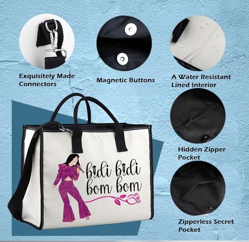 Xyanfa Music Selen Tote Bag Bidi Bidi Bom Selen Selen Latin Dance Lyric Gift Fans Canvas Bag Bag in Saudi Arabia