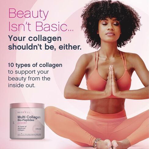 NeoCell Multi Collagen Peptides Powder | 7 oz | 10 Types of Advanced Bio-Peptides | Superior Absorption | Unflavored and Mixes Easily in Kuwait