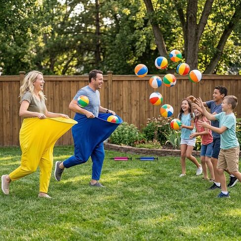 لعبة Granny Pants Outdoor، 4 قطع لعبة Granny Pants Yard للبالغين والأطفال، ألعاب خارجية عملاقة مع 4 سراويل كبيرة الحجم و12 كرة نطاطة، مجموعة ألعاب ميدانية للحفلات العائلية in Saudi Arabia
