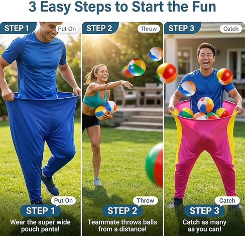 لعبة Granny Pants Outdoor، 4 قطع لعبة Granny Pants Yard للبالغين والأطفال، ألعاب خارجية عملاقة مع 4 سراويل كبيرة الحجم و12 كرة نطاطة، مجموعة ألعاب ميدانية للحفلات العائلية in Saudi Arabia