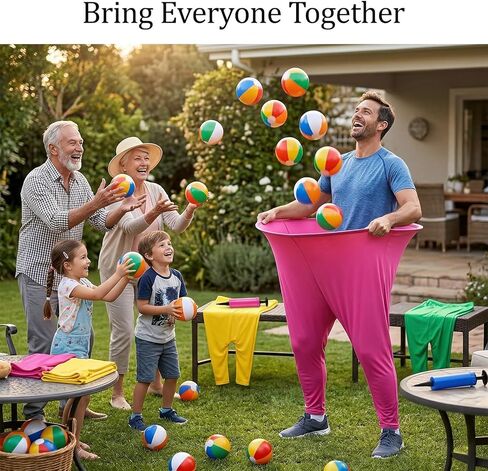 لعبة Granny Pants Outdoor، 4 قطع لعبة Granny Pants Yard للبالغين والأطفال، ألعاب خارجية عملاقة مع 4 سراويل كبيرة الحجم و12 كرة نطاطة، مجموعة ألعاب ميدانية للحفلات العائلية in Saudi Arabia