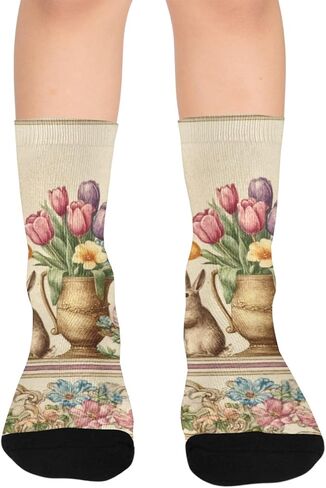 Pastel Balloon Bunny Beige Hiking Socks - Toddler Boys & Girls Warm Thick Thermal Winter Crew Socks for School, Daily Wear & Outdoor Activities in Saudi Arabia