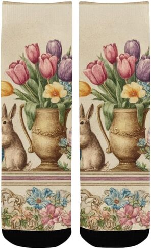 Pastel Balloon Bunny Beige Hiking Socks - Toddler Boys & Girls Warm Thick Thermal Winter Crew Socks for School, Daily Wear & Outdoor Activities in Saudi Arabia