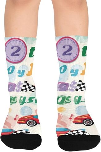 Race Number Art Red Hiking Socks - Toddler Boys & Girls Warm Thick Thermal Winter Crew Socks for School, Daily Wear & Outdoor Activities in Saudi Arabia