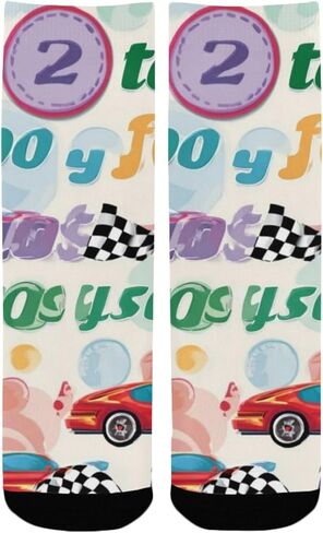Race Number Art Red Hiking Socks - Toddler Boys & Girls Warm Thick Thermal Winter Crew Socks for School, Daily Wear & Outdoor Activities in Saudi Arabia