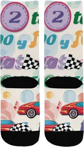 Race Number Art Red Hiking Socks - Toddler Boys & Girls Warm Thick Thermal Winter Crew Socks for School, Daily Wear & Outdoor Activities in Saudi Arabia