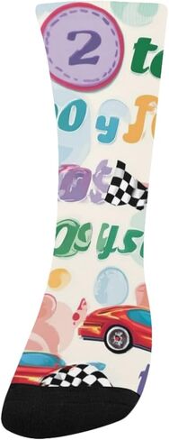 Race Number Art Red Hiking Socks - Toddler Boys & Girls Warm Thick Thermal Winter Crew Socks for School, Daily Wear & Outdoor Activities in Saudi Arabia