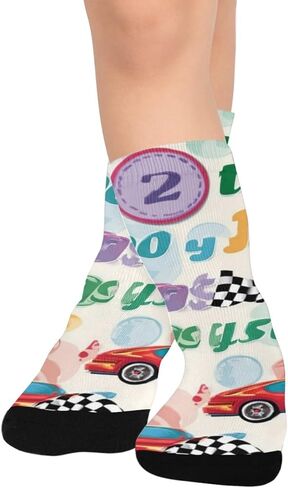Race Number Art Red Hiking Socks - Toddler Boys & Girls Warm Thick Thermal Winter Crew Socks for School, Daily Wear & Outdoor Activities in Saudi Arabia