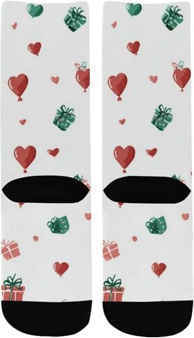 Small Hearts Green Pattern Hiking Socks - Toddler Boys & Girls Warm Thick Thermal Winter Crew Socks for School, Daily Wear & Outdoor Activities in Saudi Arabia