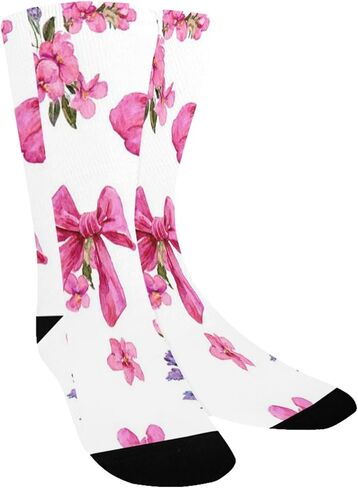 جوارب Sping Pink Bow Flower للتنزه سيرًا على الأقدام - جوارب شتوية حرارية سميكة دافئة للأطفال الصغار للأولاد والبنات للمدرسة، والارتداء اليومي والأنشطة الخارجية in Kuwait