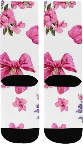 جوارب Sping Pink Bow Flower للتنزه سيرًا على الأقدام - جوارب شتوية حرارية سميكة دافئة للأطفال الصغار للأولاد والبنات للمدرسة، والارتداء اليومي والأنشطة الخارجية in Kuwait