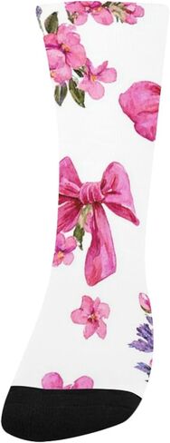 جوارب Sping Pink Bow Flower للتنزه سيرًا على الأقدام - جوارب شتوية حرارية سميكة دافئة للأطفال الصغار للأولاد والبنات للمدرسة، والارتداء اليومي والأنشطة الخارجية in Kuwait