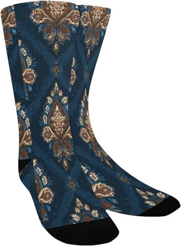 Floral Ornate Pattern Hiking Socks - Toddler Boys & Girls Warm Thick Thermal Winter Crew Socks for School, Daily Wear & Outdoor Activities in Kuwait