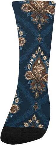 Floral Ornate Pattern Hiking Socks - Toddler Boys & Girls Warm Thick Thermal Winter Crew Socks for School, Daily Wear & Outdoor Activities in Kuwait