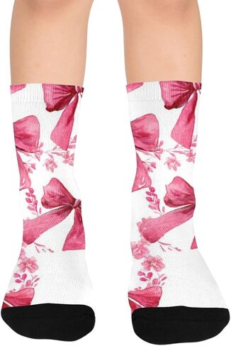 Sping Pink Bows Flower Hiking Socks - Toddler Boys & Girls Warm Thick Thermal Winter Crew Socks for School, Daily Wear & Outdoor Activities in Saudi Arabia