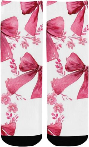 Sping Pink Bows Flower Hiking Socks - Toddler Boys & Girls Warm Thick Thermal Winter Crew Socks for School, Daily Wear & Outdoor Activities in Saudi Arabia