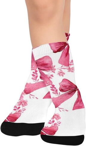 Sping Pink Bows Flower Hiking Socks - Toddler Boys & Girls Warm Thick Thermal Winter Crew Socks for School, Daily Wear & Outdoor Activities in Saudi Arabia