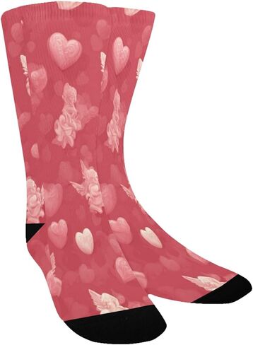 Red Cupid Angel Design Hiking Socks - Toddler Boys & Girls Warm Thick Thermal Winter Crew Socks for School, Daily Wear & Outdoor Activities in Saudi Arabia