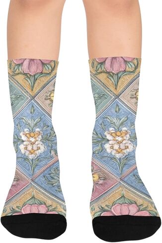 جوارب ملونة بنمط الأزهار للتنزه سيرًا على الأقدام - جوارب شتوية حرارية سميكة دافئة للأولاد والبنات الصغار للمدرسة، والارتداء اليومي والأنشطة الخارجية in Kuwait