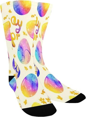 Bunny Egg Design Yellow Hiking Socks - Toddler Boys & Girls Warm Thick Thermal Winter Crew Socks for School, Daily Wear & Outdoor Activities in Kuwait