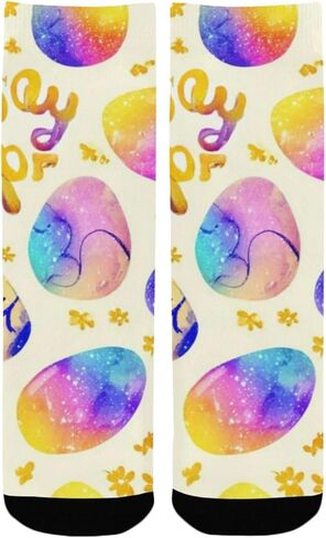 Bunny Egg Design Yellow Hiking Socks - Toddler Boys & Girls Warm Thick Thermal Winter Crew Socks for School, Daily Wear & Outdoor Activities in Kuwait