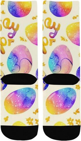 Bunny Egg Design Yellow Hiking Socks - Toddler Boys & Girls Warm Thick Thermal Winter Crew Socks for School, Daily Wear & Outdoor Activities in Kuwait