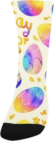 Bunny Egg Design Yellow Hiking Socks - Toddler Boys & Girls Warm Thick Thermal Winter Crew Socks for School, Daily Wear & Outdoor Activities in Kuwait