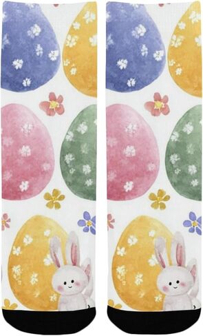 Cute Watercolor Easter Pattern Hiking Socks - Toddler Boys & Girls Warm Thick Thermal Winter Crew Socks for School, Daily Wear & Outdoor Activities in Saudi Arabia