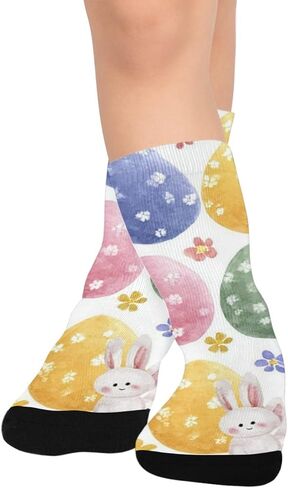 Cute Watercolor Easter Pattern Hiking Socks - Toddler Boys & Girls Warm Thick Thermal Winter Crew Socks for School, Daily Wear & Outdoor Activities in Saudi Arabia