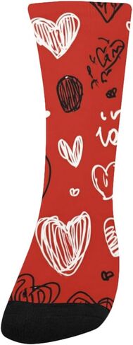 جوارب المشي لمسافات طويلة بطباعة قبلة حمراء - جوارب شتوية حرارية سميكة دافئة للأولاد والبنات الصغار للمدرسة، والارتداء اليومي والأنشطة الخارجية in Kuwait