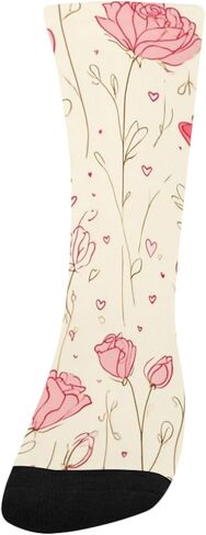 جوارب Valentine Roses Simple Lline للمشي لمسافات طويلة - جوارب شتوية حرارية سميكة دافئة للأولاد والبنات للمدرسة، والارتداء اليومي والأنشطة الخارجية in Saudi Arabia