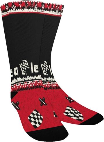 Red Race Flag Pattern Hiking Socks - Toddler Boys & Girls Warm Thick Thermal Winter Crew Socks for School, Daily Wear & Outdoor Activities in Kuwait