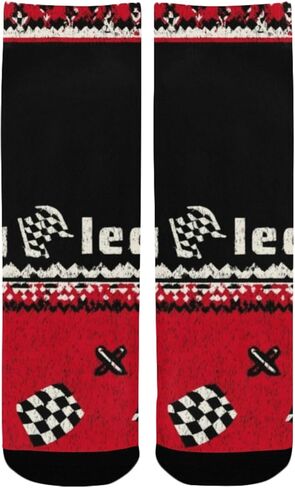 Red Race Flag Pattern Hiking Socks - Toddler Boys & Girls Warm Thick Thermal Winter Crew Socks for School, Daily Wear & Outdoor Activities in Kuwait