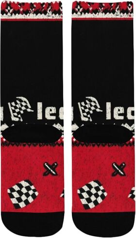 Red Race Flag Pattern Hiking Socks - Toddler Boys & Girls Warm Thick Thermal Winter Crew Socks for School, Daily Wear & Outdoor Activities in Kuwait